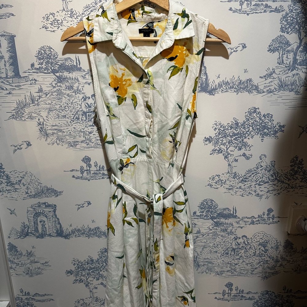 Ann Taylor Factory White and Yellow Floral Dress
